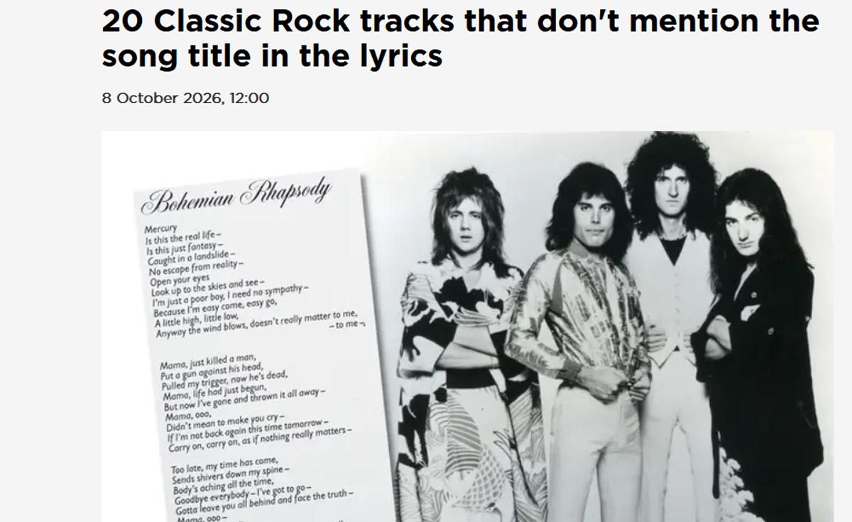 İSMİ ŞARKIDA GEÇMEYEN 20 ROCK KLASİĞİ 